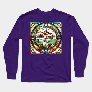 Canopy Mushroom Stained Glass Long Sleeve T-Shirt